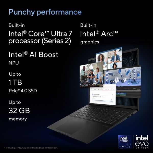 ASUS Vivobook S 16 OLED S5606CA-RI045W Intel Core Ultra 7 255H Laptop 40,6 cm (16") 3K 32 GB LPDDR5x-SDRAM 1 TB SSD Wi-Fi 7 (802.11be) Windows 11 Home Zwart (90NB1553-M007S0)