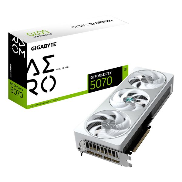 GIGABYTE GeForce RTX 5070 AERO OC 12G NVIDIA 12 GB GDDR7 (GV-N5070AERO OC-12GD) GIGABYTE GeForce RTX 5070 AERO OC 12G NVIDIA 12 GB GDDR7 (GV-N5070AERO OC-12GD)