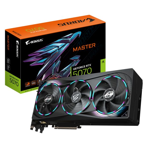 GIGABYTE AORUS GeForce RTX 5070 MASTER 12G NVIDIA 12 GB GDDR7 (GV-N5070AORUS M-12GD) GIGABYTE AORUS GeForce RTX 5070 MASTER 12G NVIDIA 12 GB GDDR7 (GV-N5070AORUS M-12GD)