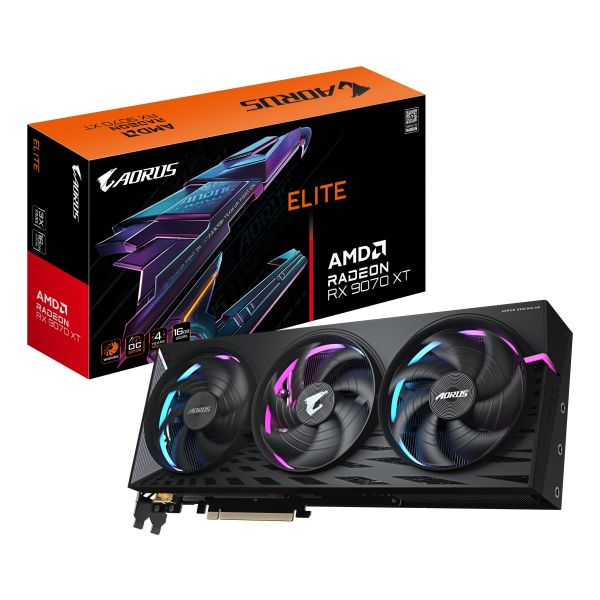 GIGABYTE AORUS Radeon RX 9070 XT ELITE 16G AMD 16 GB GDDR6 (GV-R9070XTAORUS E-16GD) GIGABYTE AORUS Radeon RX 9070 XT ELITE 16G AMD 16 GB GDDR6 (GV-R9070XTAORUS E-16GD)