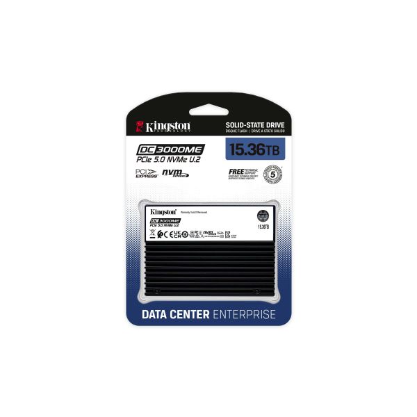 Kingston Technology 15,36TB DC3000ME U.2 PCIe 5.0 NVMe TCG Opal Enterprise SSD (SEDC3000ME/15T3) 1/7 Kingston Technology 15,36TB DC3000ME U.2 PCIe 5.0 NVMe TCG Opal Enterprise SSD (SEDC3000ME/15T3)