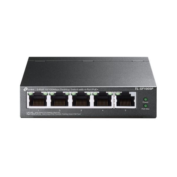 TP-Link TL-SF1005P Unmanaged Fast Ethernet (10/100) Power over Ethernet (PoE) Zwart (TL-SF1005P(UN)) TP-Link TL-SF1005P Unmanaged Fast Ethernet (10/100) Power over Ethernet (PoE) Zwart (TL-SF1005P(UN))