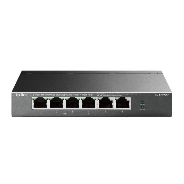 TP-Link TL-SF1006P netwerk-switch Unmanaged Fast Ethernet (10/100) Power over Ethernet (PoE) Zwart (TL-SF1006P(UN)) TP-Link TL-SF1006P netwerk-switch Unmanaged Fast Ethernet (10/100) Power over Ethernet (PoE) Zwart (TL-SF1006P(UN))