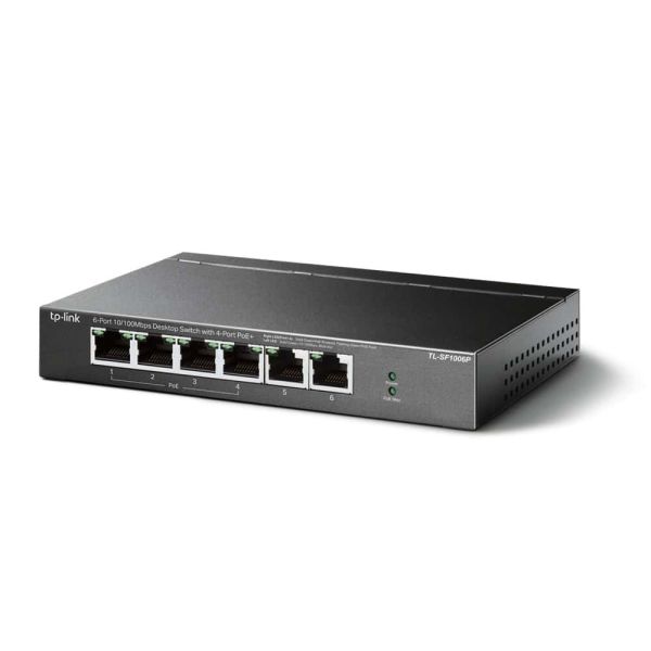 TP-Link TL-SF1006P netwerk-switch Unmanaged Fast Ethernet (10/100) Power over Ethernet (PoE) Zwart (TL-SF1006P(UN)) TP-Link TL-SF1006P netwerk-switch Unmanaged Fast Ethernet (10/100) Power over Ethernet (PoE) Zwart (TL-SF1006P(UN))