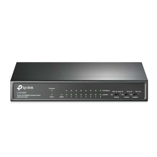 TP-Link TL-SF1009P netwerk-switch Unmanaged Fast Ethernet (10/100) Power over Ethernet (PoE) Zwart (TL-SF1009P(UN)) TP-Link TL-SF1009P netwerk-switch Unmanaged Fast Ethernet (10/100) Power over Ethernet (PoE) Zwart (TL-SF1009P(UN))