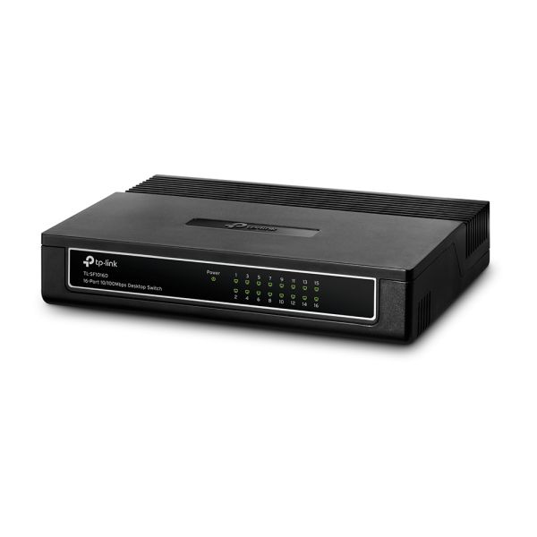 TP-Link TL-SF1016D Unmanaged Fast Ethernet (10/100) Zwart (TL-SF1016D(UN))