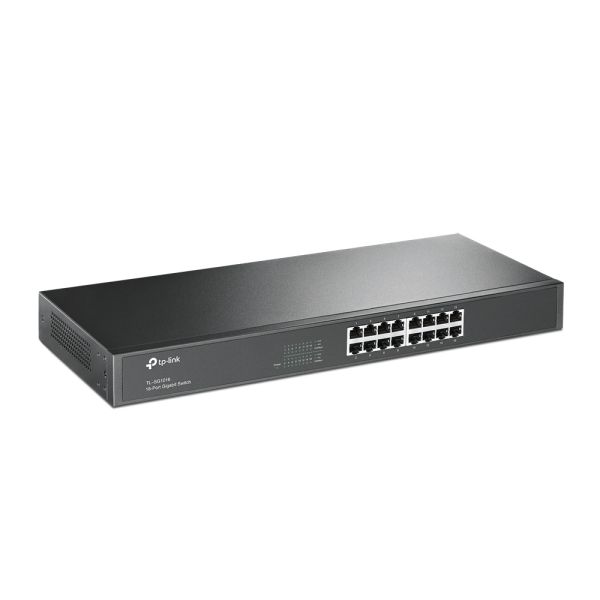 TP-Link TL-SG1016 Unmanaged Gigabit Ethernet (10/100/1000) 1U Zwart (TL-SG1016(UN))