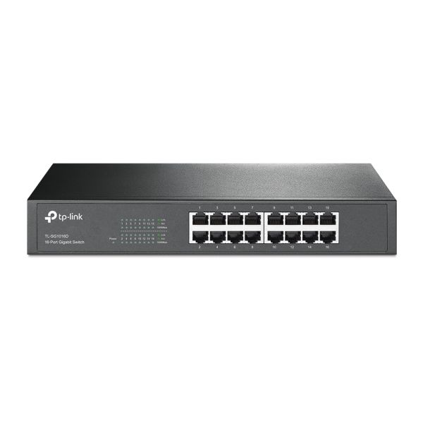 TP-Link TL-SG1016D Unmanaged Gigabit Ethernet (10/100/1000) Zwart (TL-SG1016D(UN))