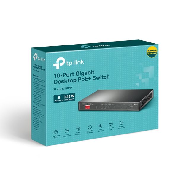 TP-Link TL-SG1210MP netwerk-switch Unmanaged Gigabit Ethernet (10/100/1000) Power over Ethernet (PoE) Zwart (TL-SG1210MP(UN))