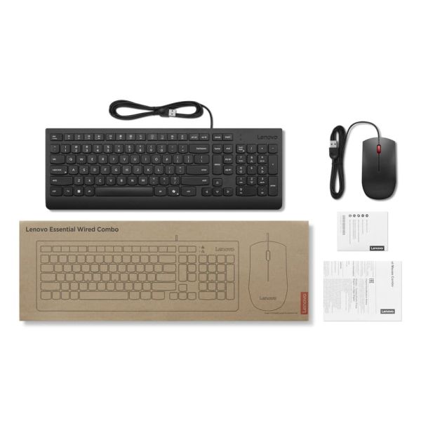 Lenovo 4X31R64434 toetsenbord Inclusief muis Thuis/Werk USB Frans, Duits, Zwitsers Zwart (4X31R64434)