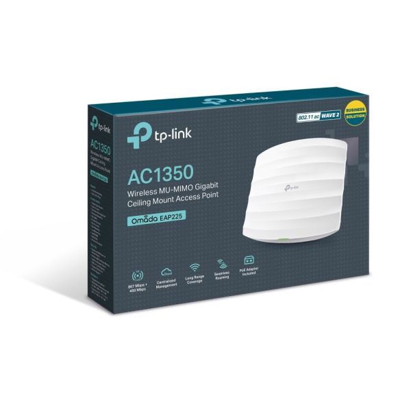 TP-Link Omada EAP225 draadloos toegangspunt (WAP) 1350 Mbit/s Wit Power over Ethernet (PoE) (EAP225(EU)) TP-Link Omada EAP225 draadloos toegangspunt (WAP) 1350 Mbit/s Wit Power over Ethernet (PoE) (EAP225(EU))