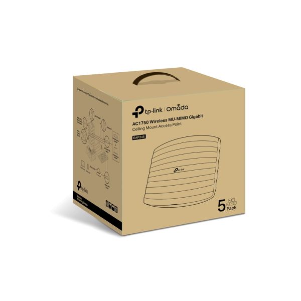 TP-Link Omada EAP245(5-PACK) draadloos toegangspunt (WAP) 1750 Mbit/s Wit Power over Ethernet (PoE) (EAP245(5-PACK)(EU))