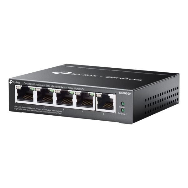 TP-Link Omada ES205G Managed Gigabit Ethernet (10/100/1000) Power over Ethernet (PoE) Zwart (ES205GP(UN))
