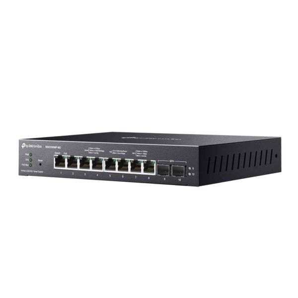 TP-Link Omada SG2210XMP-M2 netwerk-switch Managed L2/L2+ 2.5G Ethernet (100/1000/2500) Power over Ethernet (PoE) Bureaublad-/wandmontage Zwart (SG2210XMP-M2(UN))