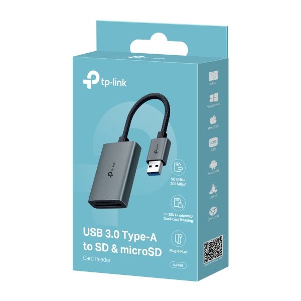 TP-Link UA430 geheugenkaartlezer USB 3.2 Gen 1 (3.1 Gen 1) Type-C Grijs (UA430(UN))