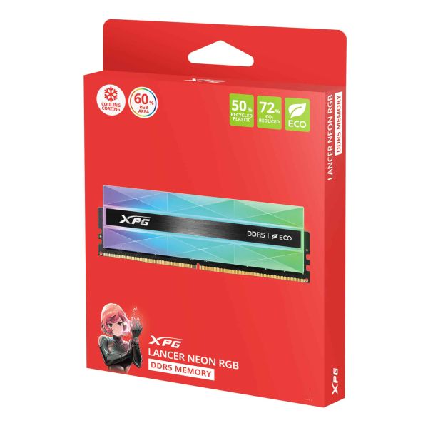XPG LANCER NEON geheugenmodule 16 GB 2 x 16 GB DDR5 288-pin DIMM (AX5U6400C3216G-DCLANRSG) XPG LANCER NEON geheugenmodule 16 GB 2 x 16 GB DDR5 288-pin DIMM (AX5U6400C3216G-DCLANRSG)