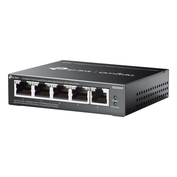 TP-Link Omada ES205G Managed Gigabit Ethernet (10/100/1000) Power over Ethernet (PoE) Zwart (ES205G(UN))