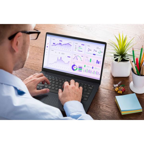 ASUS ExpertBook B1 B1403CVA-S63755X Intel® Core™ i7 i7-13620H Laptop 35,6 cm (14") Full HD 32 GB DDR5-SDRAM 1 TB SSD Wi-Fi 6E (802.11ax) Windows 11 Pro US International Zwart, Grijs (90NX0811-M04B90)