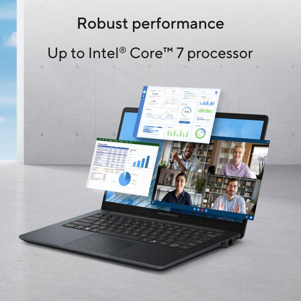 ASUS ExpertBook B1 B1403CVA-S63755X Intel® Core™ i7 i7-13620H Laptop 35,6 cm (14") Full HD 32 GB DDR5-SDRAM 1 TB SSD Wi-Fi 6E (802.11ax) Windows 11 Pro US International Zwart, Grijs (90NX0811-M04B90)