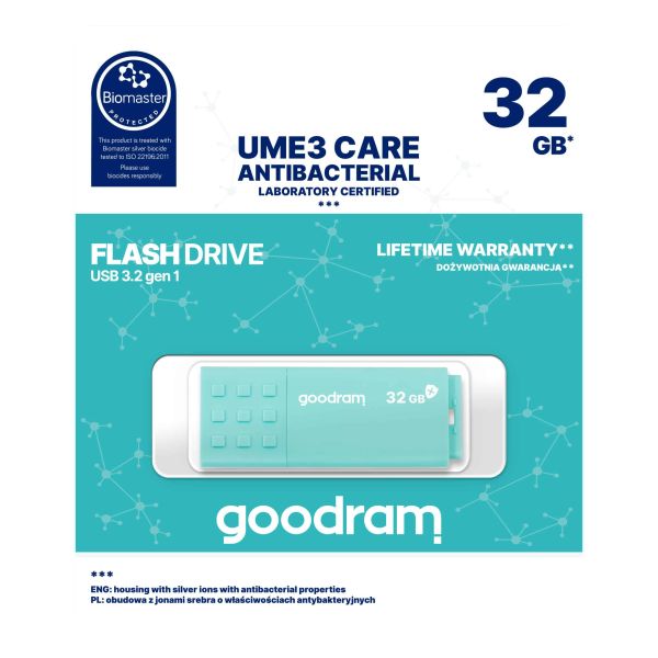 Goodram UME3 USB flash drive 32 GB USB Type-A 3.2 Gen 1 (3.1 Gen 1) Turkoois (UME3-0320CRR11)