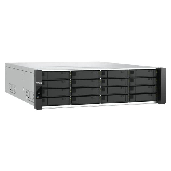 QNAP ES1686dc R2 NAS Rack (3U) Intel® Xeon® D D-2123IT 32 GB DDR4 0 TB QNAP QES Zwart, Grijs (ES1686DC-R2-2123IT-64G)