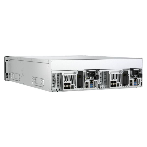 QNAP ES1686dc R2 NAS Rack (3U) Intel® Xeon® D D-2142IT 64 GB DDR4 0 TB QNAP QES Zwart, Grijs (ES1686DC-R2-2142IT-128G)