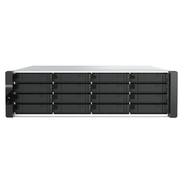 QNAP ES1686dc R2 NAS Rack (3U) Intel® Xeon® D D-2142IT 64 GB DDR4 0 TB QNAP QES Zwart, Grijs (ES1686DC-R2-2142IT-128G)