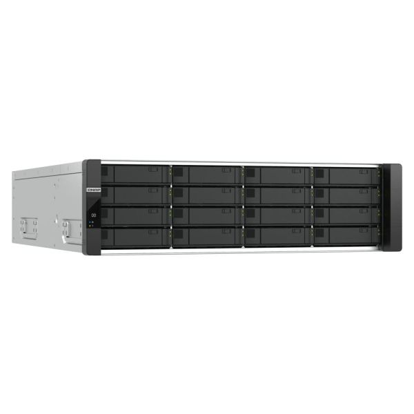 QNAP ES1686dc R2 NAS Rack (3U) Intel® Xeon® D D-2142IT 48 GB DDR4 0 TB QNAP QES Zwart, Grijs (ES1686DC-R2-2142IT-96G)