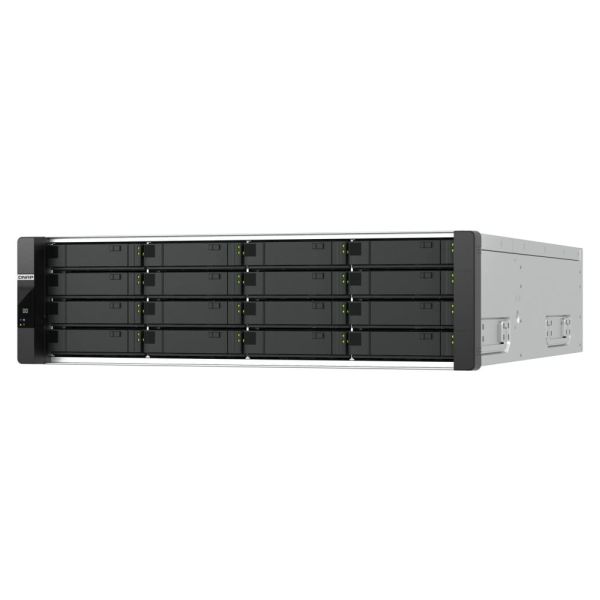 QNAP ES1686dc R2 NAS Rack (3U) Intel® Xeon® D D-2142IT 48 GB DDR4 0 TB QNAP QES Zwart, Grijs (ES1686DC-R2-2142IT-96G)