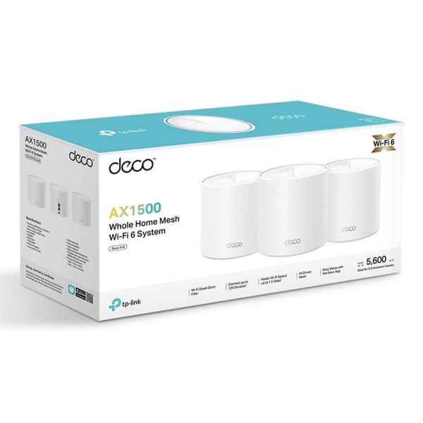 TP-Link Deco X1500 Dual-band (2.4 GHz / 5 GHz) Wi-Fi 6 (802.11ax) Wit 2 Intern (DECO X1500(3-PACK)(EU))