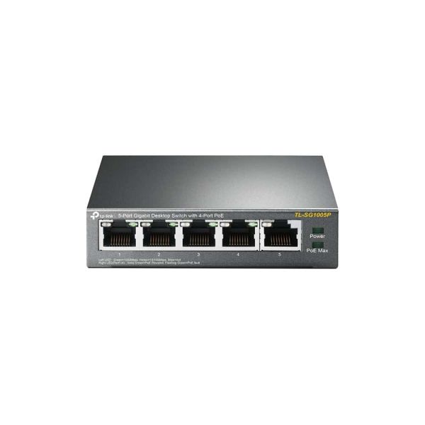 TP-Link TL-SG1005P Unmanaged Gigabit Ethernet (10/100/1000) Power over Ethernet (PoE) Zwart (TL-SG1005P(UN)) TP-Link TL-SG1005P Unmanaged Gigabit Ethernet (10/100/1000) Power over Ethernet (PoE) Zwart (TL-SG1005P(UN))