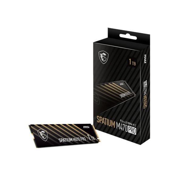 MSI SPATIUM M470 PRO PCIe 4.0 NVMe M.2 1TB internal solid state drive PCI Express 4.0 3D NAND (S78-440L0J0-P83)
