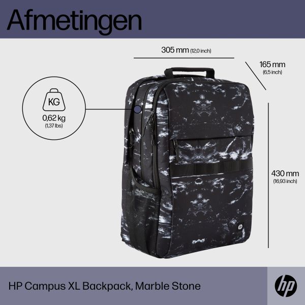 HP Campus XL Backpack, Marble Stone (588Q0B)