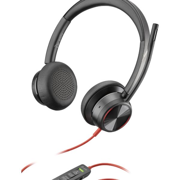 POLY Blackwire 8225 Headset Bedraad Hoofdband Kantoor/callcenter USB Type-A Zwart (214408-01)