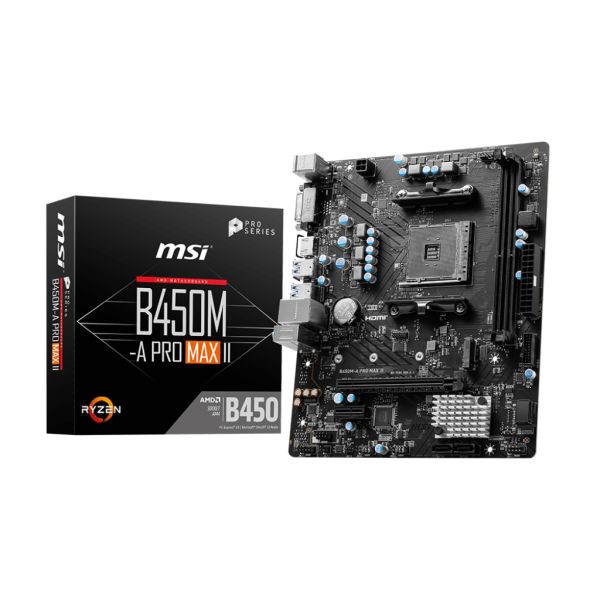 MSI B450M-A PRO MAX II moederbord AMD B450 Socket AM4 micro ATX (B450M-A PRO MAX II)