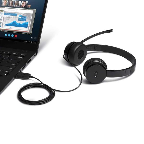 Lenovo 4XD0X88524 hoofdtelefoon/headset Bedraad Hoofdband Kantoor/callcenter Zwart (4XD0X88524)