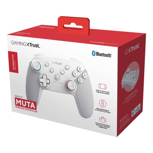 Trust GXT 1246W MUTA Wit Bluetooth Gamepad Nintendo Switch, Nintendo Switch Lite (25426)