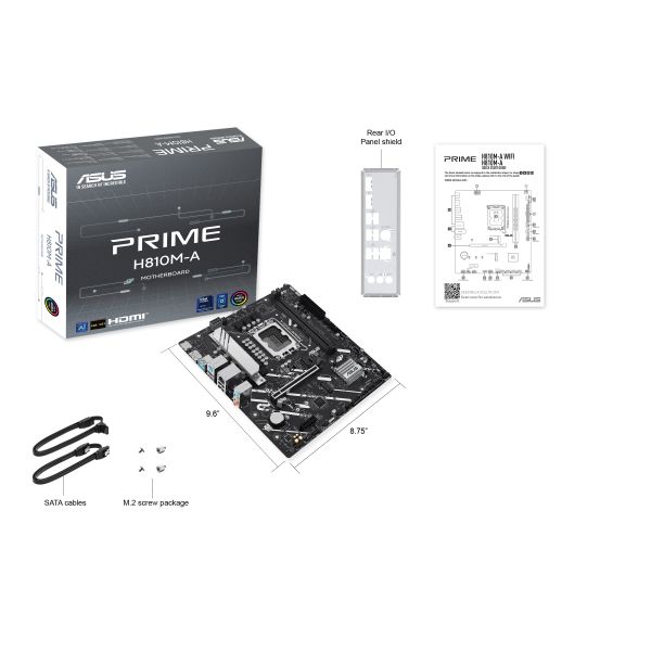 ASUS PRIME H810M-A-CSM Intel H810 LGA 1851 (Socket V1) micro ATX (PRIME H810M-A-CSM)