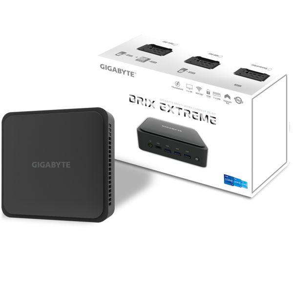 GIGABYTE GB-BEI3H-1220 PC/workstation barebone Zwart i3-1220P 1,8 GHz Ingebouwde luidsprekers (GB-BEI3H-1220)