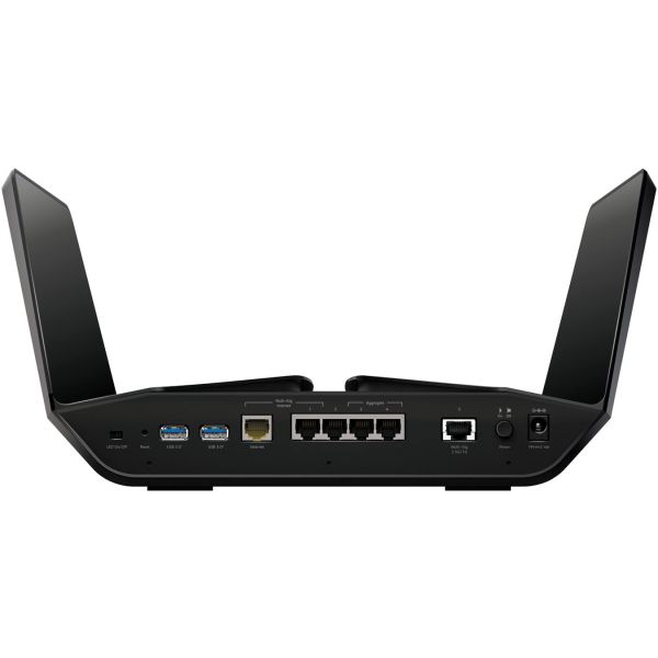 NETGEAR RAX200 draadloze router Gigabit Ethernet Tri-band (2.4 GHz / 5 GHz / 5 GHz) Zwart (RAX200-100EUS) NETGEAR RAX200 draadloze router Gigabit Ethernet Tri-band (2.4 GHz / 5 GHz / 5 GHz) Zwart (RAX200-100EUS)