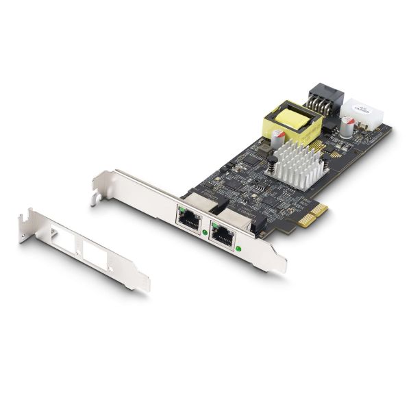 StarTech.com 2-Port 2.5Gbps NBASE-T PoE Netwerkkaart, Dual Intel I225-V, 802.3af/at PoE+ Multi-Gigabit NIC, PCI Express Server LAN Kaart, LP4/8-Pin PCIe-Powered (PR22GIP-NETWORK-CARD)