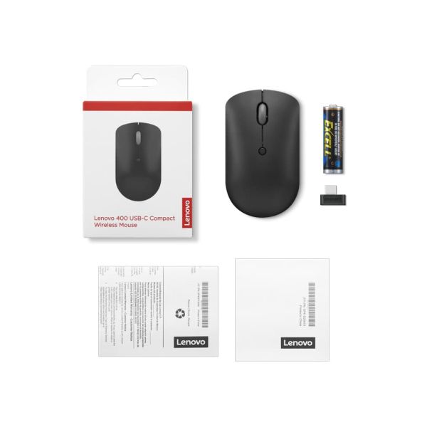 Lenovo 400 muis Ambidextrous RF Draadloos Optisch 2400 DPI (4Y51D20848)