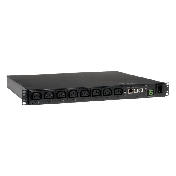 Eaton 2.5kW Single-Phase 208/230V Switched PDU - LX Platform 8 C13 Outlets C14 Input 2m Cord 1U Rack-Mount TAA (PDUMH15HVNET)