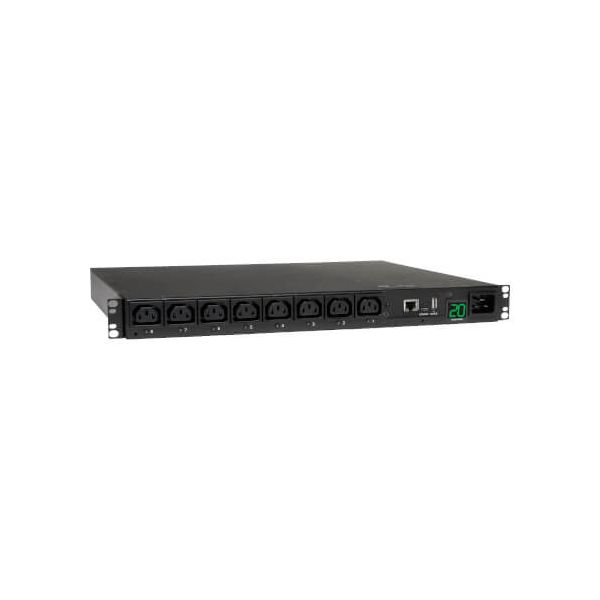 Eaton 3.7kW Single-Phase 208/230V Switched PDU - LX Platform 8 C13 Outlets C20 Input with L6-20P Adapter 2.4m Cord 1U Rack-mount (PDUMH20HVNET)