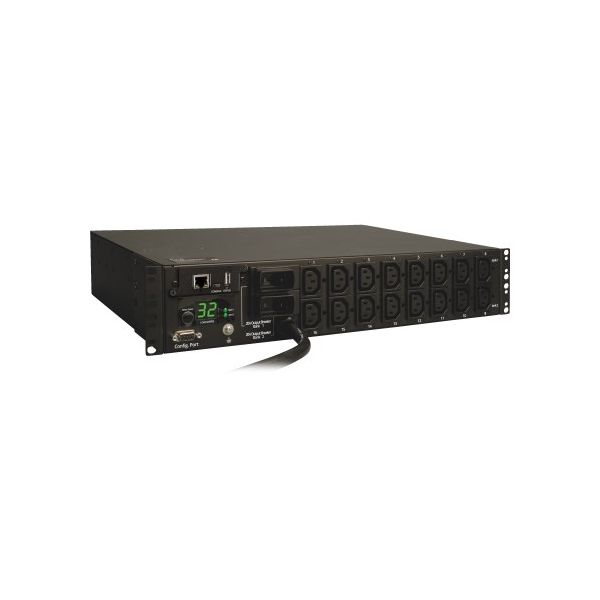 Eaton 7.4kW Single-Phase Switched PDU LX Interface 230V Outlets (16-C13) IEC-309 Blue230V 32A 3.6m Cord 2U Rack-Mount TAA (PDUMH32HVNET)