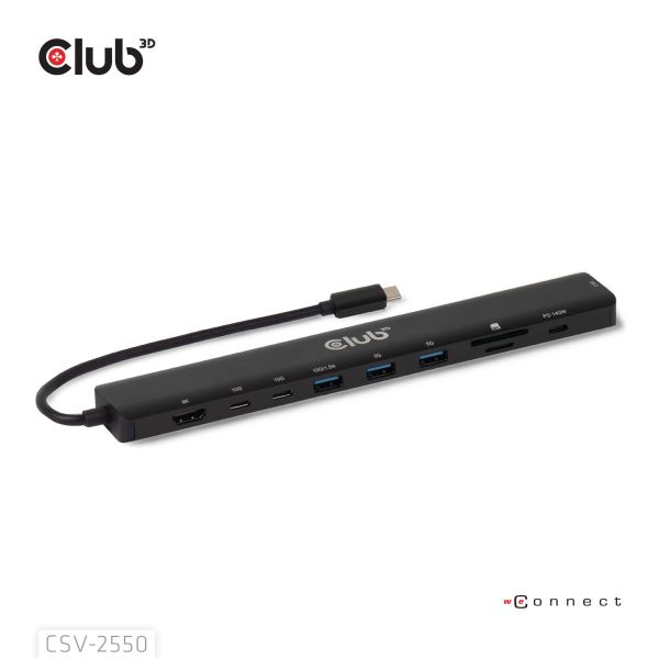 CLUB3D 10-1 Portable Dock USB Type-C® 10Gbps to HDMI™ 8K30Hz PD3.1 Max.140Watt (CSV-2550)