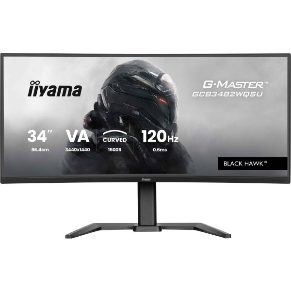 iiyama GCB3482WQSU-B1 computer monitor 86,4 cm (34") 1440 x 3440 Pixels UltraWide Quad HD LED Zwart (GCB3482WQSU-B1)
