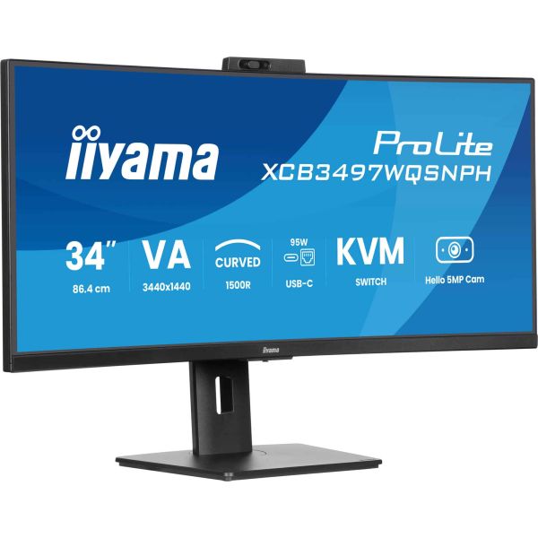 iiyama ProLite XCB3497WQSNPH-B1 computer monitor 86,4 cm (34") 3440 x 1440 Pixels UltraWide Quad HD LED Zwart (XCB3497WQSNPH-B1)