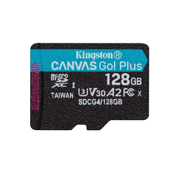 Kingston Technology 128GB microSDXC Canvas Go! Plus Gen4 200MB/s A2 U3 V30 kaart + adapter (SDCG4/128GB)