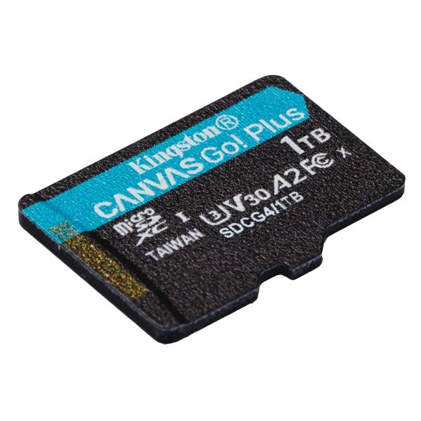 Kingston Technology 1TB microSDXC Canvas Go! Plus Gen4 200MB/s A2 U3 V30 kaart + adapter (SDCG4/1TB)
